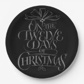 12 Tage Weihnachtskalligrafie Brieftasche Pappteller (Vorderseite)