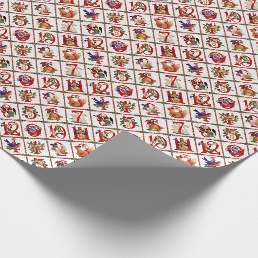 12 Tage Weihnachtskittel drucken Geschenkpapier (Ecke)