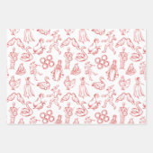 12 Tage Weihnachtslied Geschenkpapier Set (Vorderseite 3)