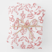 12 Tage Weihnachtslied Geschenkpapier Set (Beispiel)