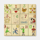 12 Tage Weihnachtsmagnet Magnet (Vorne)