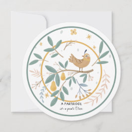 12 Tage Weihnachtspartridge in einem Birnenbaum Feiertagskarte