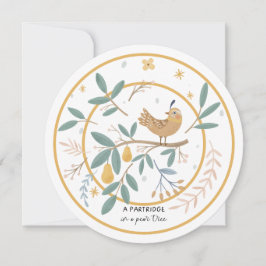 12 Tage Weihnachtspartridge in einem Birnenbaum Feiertagskarte