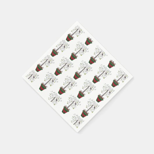 12 Tage Weihnachtspartridge in einem Birnenbaum Serviette (Ecke)