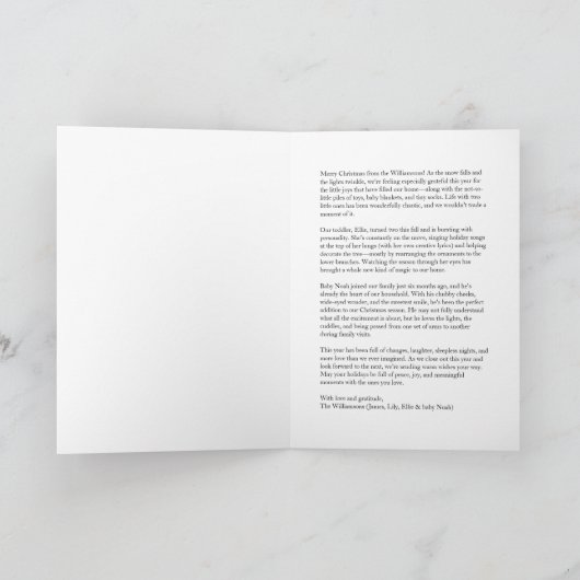 12 Tage Weihnachtstoiles geflochtenes Foto Karte (Innenseite)