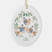 12 Tage Weihnachtsurlaub Traditionelle Hühner Keramik Ornament (Rechts)