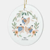 12 Tage Weihnachtsurlaub Traditionelle Hühner Keramik Ornament (Links)