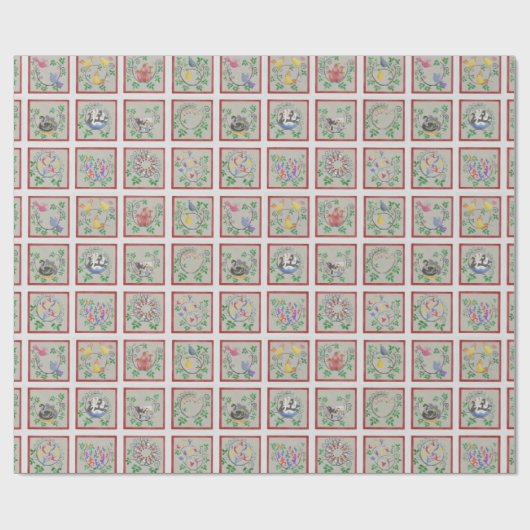 12 Tage Weihnachtswrapping Paper Geschenkpapier (Flach)