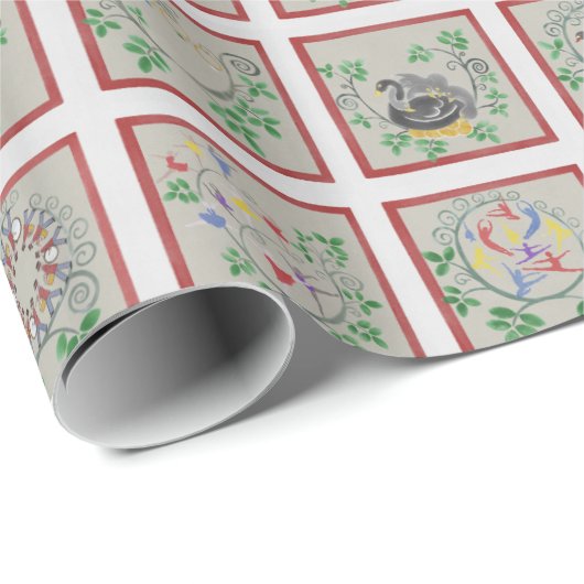 12 Tage Weihnachtswrapping Paper Geschenkpapier (Rolleneckpunkt)