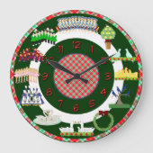 12 Tage Weihnachtszeit Große Wanduhr (Vorderseite)