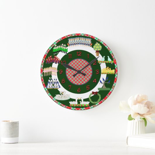 12 Tage Weihnachtszeit Große Wanduhr (Zuhause)