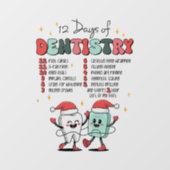 12 Tage Zahnmedizin Fensteraufkleber (Blatt)