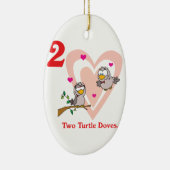 12 Tage zwei Turteltauben Keramik Ornament (Rechts)