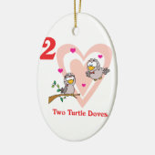 12 Tage zwei Turteltauben Keramik Ornament (Links)