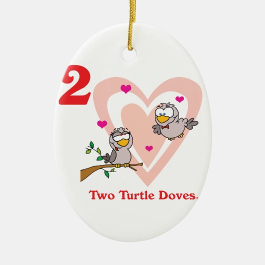 12 Tage zwei Turteltauben Keramik Ornament (Vorne)