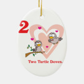 12 Tage zwei Turteltauben Keramik Ornament (Hinten)