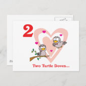 12 Tage zwei Turteltauben Postkarte (Vorne/Hinten)