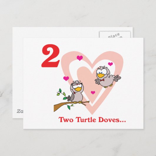 12 Tage zwei Turteltauben Postkarte (Vorne/Hinten)