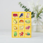 12 Tiere Postkarte (anpassbar) (Stehend Vorderseite)