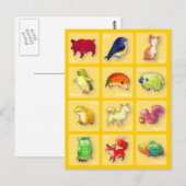 12 Tiere Postkarte (anpassbar) (Vorne/Hinten)
