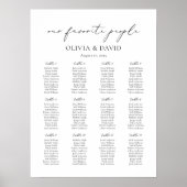 12 Tische einfach unsere Lieblings-Sitzkarte Poster (Vorne)