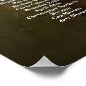 12 Tische, elegante Hochzeitskarte für Fotos Poster (Ecke)