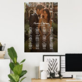 12 Tische, elegante Hochzeitskarte für Fotos Poster (Heimbüro)