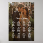 12 Tische, elegante Hochzeitskarte für Fotos Poster (Vorne)