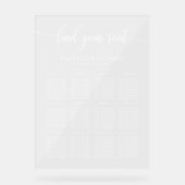 12 Tische Eleganter Hochzeitsplan Acrylschild (Vorderseite)