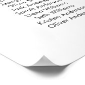 12 Tische finden Ihre Sitzkarte Poster (Ecke)