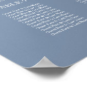 12 Tische Hochzeitsplan Schild Dusty Blue (Ecke)