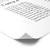 12 Tische Hochzeitsplanboard Elegant Poster (Ecke)