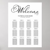 12 Tische Hochzeitsplanboard Elegant Poster (Vorne)