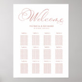 12 Tische Hochzeitsplanung Einfache Elegant Poster (Vorne)