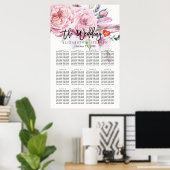 12 Tische Hochzeitssitzkarte Aquarellblume Poster (Heimbüro)