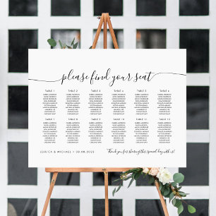 12 Tische Modern Finde Deinen Platz Sitzplan Poster
