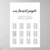 12 Tische rustikal unsere Lieblings-Sitzkarte Poster (Vorne)