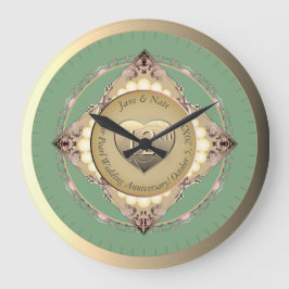 12. und 30. Pearl Anniversary Wall Clock Große Wanduhr