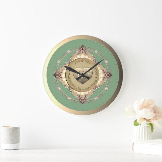 12. und 30. Pearl Anniversary Wall Clock Große Wanduhr (Zuhause)