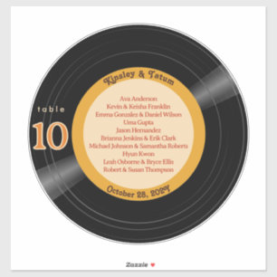 12" Vinyl Record Album Orange Cream Seating Chart Aufkleber