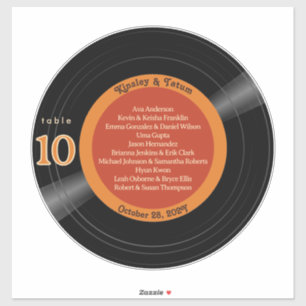12" Vinyl Record Album Red Orange Seating Chart Aufkleber