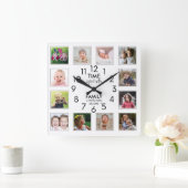 12 Vorlagenzeit mit Familienangebot weiß Quadratische Wanduhr (Zuhause)