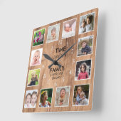 12 Vorlagenzeit mit Familiensatz Bauernhof Quadratische Wanduhr (Winkel)