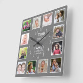 12 Vorlagenzeit mit grauem Familienangebot Quadratische Wanduhr (Winkel)