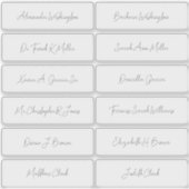 12 Wedding Guest Names Elegant Handwriting Script Aufkleber (Vorderseite)
