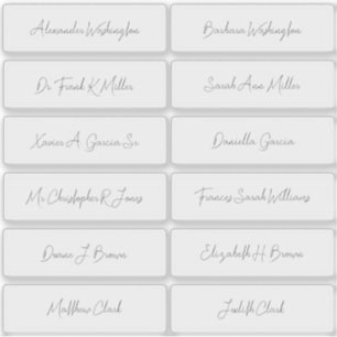 12 Wedding Guest Names Elegant Handwriting Script Aufkleber