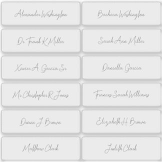 12 Wedding Guest Names Elegant Handwriting Script Aufkleber