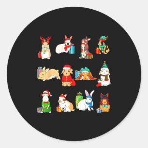 12 Weihnachts-Hase Bunny Kaninchen Weihnachten Xma Runder Aufkleber