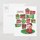 12 Weihnachtshunde Feiertagspostkarte (Vorne/Hinten)