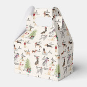 12 Weihnachtshunde im Holiday Spirit Outfits Geschenkschachtel (Rückseite)
